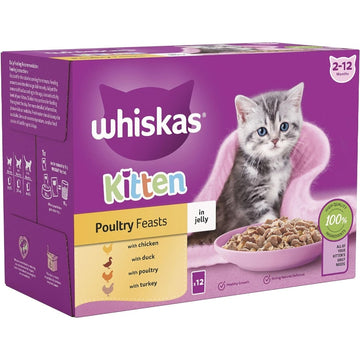 Whiskas Cat Jelly Kitten Poultry Feasts 85g