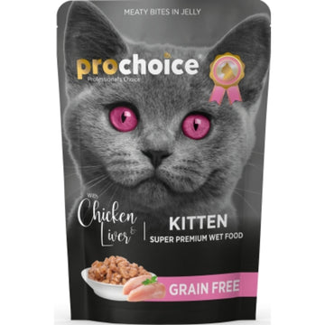 Prochoice Cat Jelly Kitten Wet Cat Food With Chicken & Liver 85g
