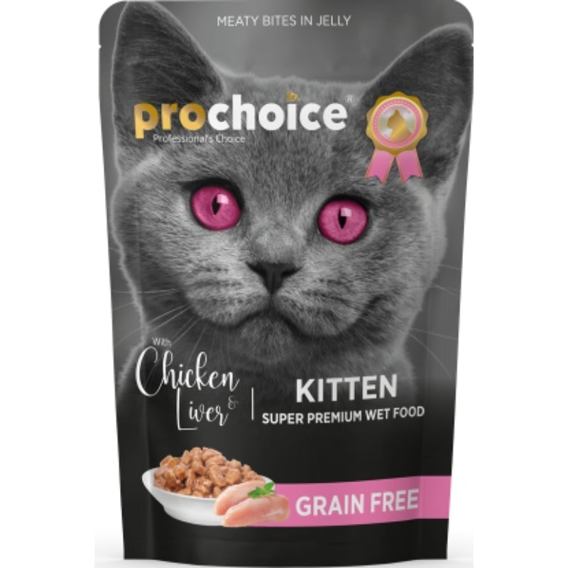 Prochoice Cat Jelly Kitten Wet Cat Food With Chicken & Liver 85g