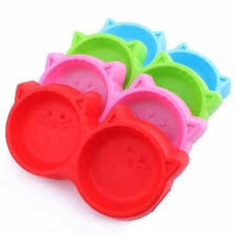 Plastic Bowl In Cat Face for Cats & Dogs